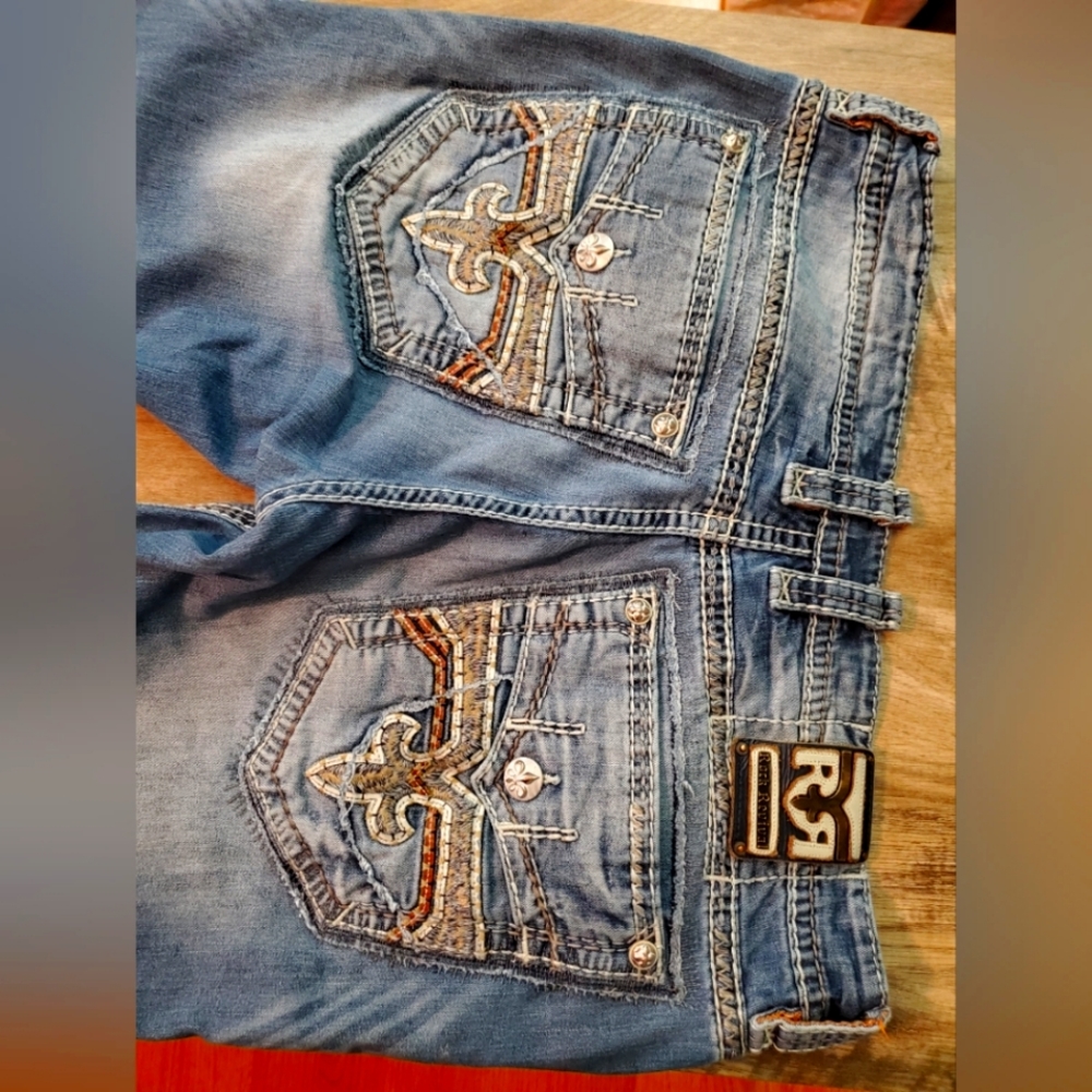 Mens rock revival bootcut jeans 36x32